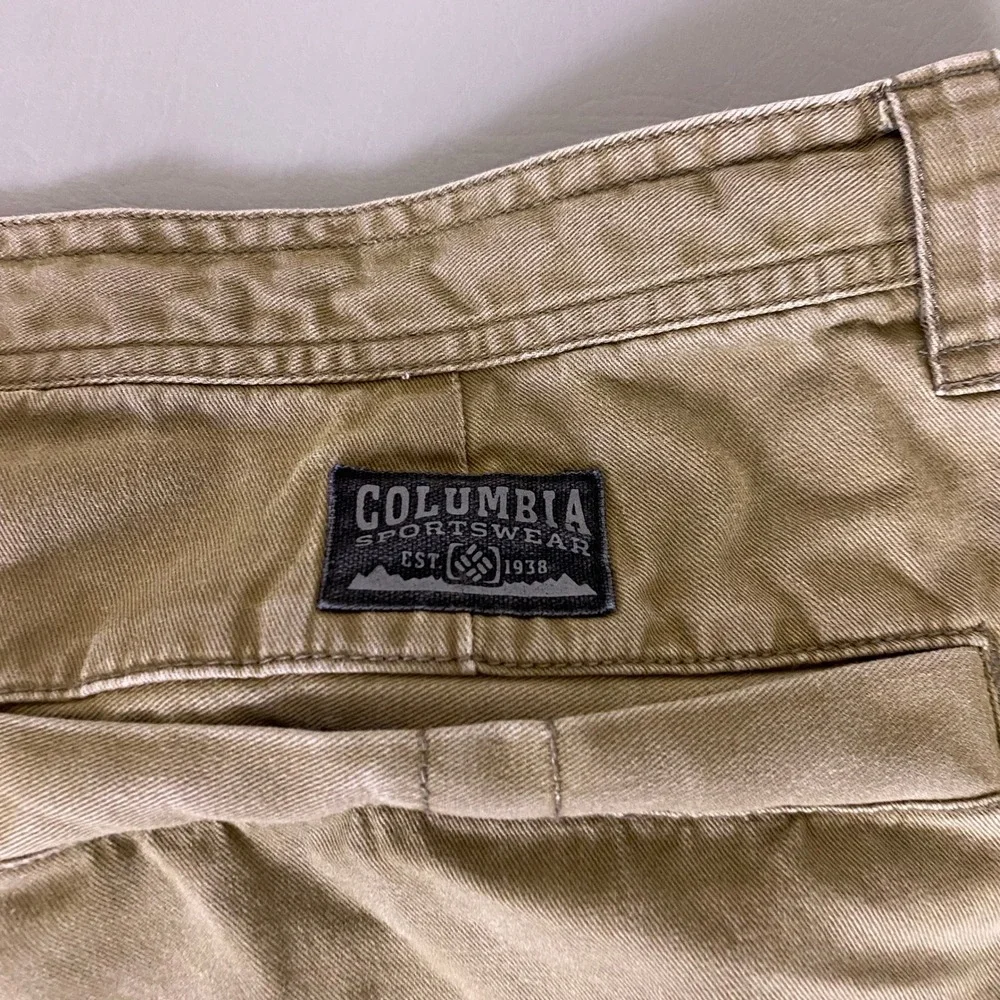 Columbia Cargo Shorts Men's Size 42w 10i Brown Omni-Shade Cotton Hiking Outdoor*